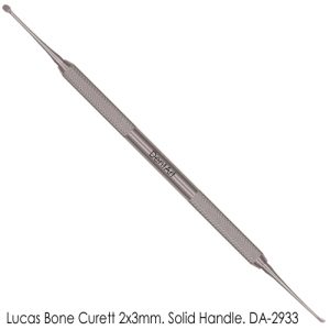 Lucas Bone Curette 2x3mm Solid Handle