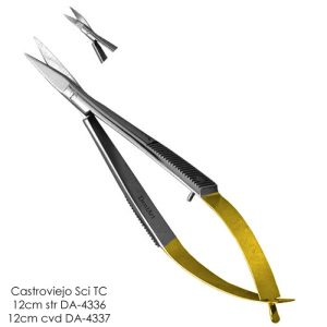 Micro Castroviejo Scissors with Tungsten Carbide Curved 12cm