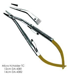 Micro Needle Holder 14cm Straight with Tungsten Carbide